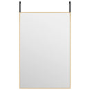 dørspejl 40x60 cm glas og aluminium guldfarvet