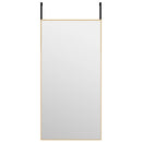 dørspejl 40x80 cm glas og aluminium guldfarvet