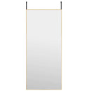 dørspejl 40x100 cm glas og aluminium guldfarvet