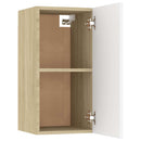 tv-bord 30,5x30x60 cm konstrueret træ hvid og sonoma-eg