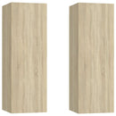 tv-borde 2 stk. 30,5x30x90 cm konstrueret træ sonoma-eg