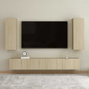 tv-borde 2 stk. 30,5x30x90 cm konstrueret træ sonoma-eg