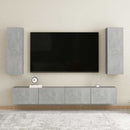 tv-bord 30,5x30x90 cm konstrueret træ betongrå