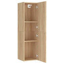 tv-bord 30,5x30x110 cm konstrueret træ sonoma-eg