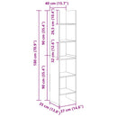 bogreol 40x35x180 cm konstrueret træ sonoma-eg