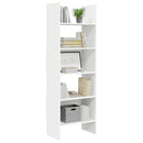 bogreol 60x35x180 cm konstrueret træ hvid
