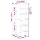 bogreol 60x35x180 cm konstrueret træ sonoma-eg