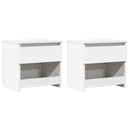 sengeborde 2 stk. 40x30x39 cm konstrueret træ hvid