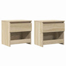 sengeborde 2 stk. 40x30x39 cm konstrueret træ sonoma-eg