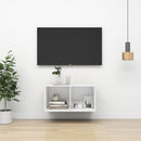 væghængt tv-bord 37x37x72 cm konstrueret træ hvid