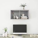 væghængt tv-bord 37x37x72 cm konstrueret træ betongrå