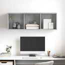 væghængt tv-skab 37x37x107 cm konstrueret træ betongrå