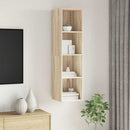 væghængt tv-skab 37x37x142,5 cm konstrueret træ sonoma-eg