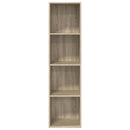 væghængt tv-skab 37x37x142,5 cm konstrueret træ sonoma-eg