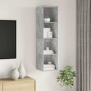 væghængt tv-skab 37x37x142,5 cm konstrueret træ betongrå