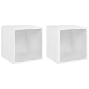 tv-borde 2 stk. 37x35x37 cm konstrueret træ hvid