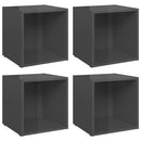 tv-borde 4 stk. 37x35x37 cm konstrueret træ grå højglans