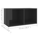 tv-skab 72x35x36,5 cm konstrueret træ grå højglans