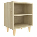 sengeskab m. massive træben 40x30x50 cm sonoma-eg