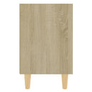 sengeskabe m. massive træben 2 stk. 40x30x50 cm sonoma-eg