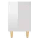 sengeskabe 2 stk. m. massive træben 40x30x50 cm hvid højglans