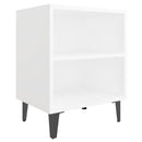 sengebord med metalben 40x30x50 cm hvid