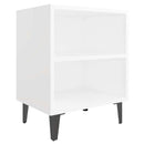 sengebord med metalben 40x30x50 cm hvid
