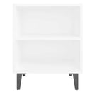 sengebord med metalben 40x30x50 cm hvid