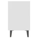 sengebord med metalben 40x30x50 cm hvid