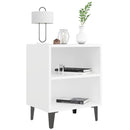 sengeborde 2 stk. med metalben 40x30x50 cm hvid