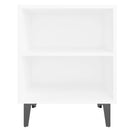 sengeborde 2 stk. med metalben 40x30x50 cm hvid
