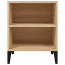 sengebord med metalben 40x30x50 cm sonoma-eg