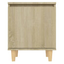 sengeskabe m. massive træben 2 stk. 40x30x50 cm sonoma-eg