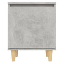sengeskab med massive træben 40x30x50 cm betongrå