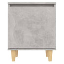 sengeskabe m. massive træben 2 stk. 40x30x50 cm betongrå