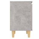 sengeskabe m. massive træben 2 stk. 40x30x50 cm betongrå