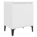sengebord med metalben 40x30x50 cm hvid