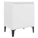 sengebord med metalben 40x30x50 cm hvid