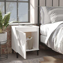 sengebord med metalben 40x30x50 cm hvid