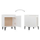 sengebord med metalben 40x30x50 cm hvid