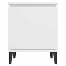 sengebord med metalben 40x30x50 cm hvid