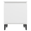 sengebord med metalben 40x30x50 cm hvid