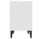 sengebord med metalben 40x30x50 cm hvid
