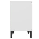 sengebord med metalben 40x30x50 cm hvid