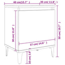 sengebord med metalben 40x30x50 cm hvid