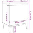 sengebord med metalben 40x30x50 cm hvid