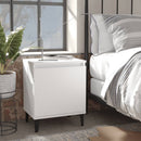 sengebord med metalben 40x30x50 cm hvid