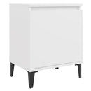 sengeborde med metalben 40x30x50 cm hvid