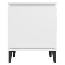 sengeborde med metalben 40x30x50 cm hvid