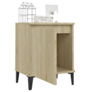 sengebord med metalben 40x30x50 cm sonoma-eg